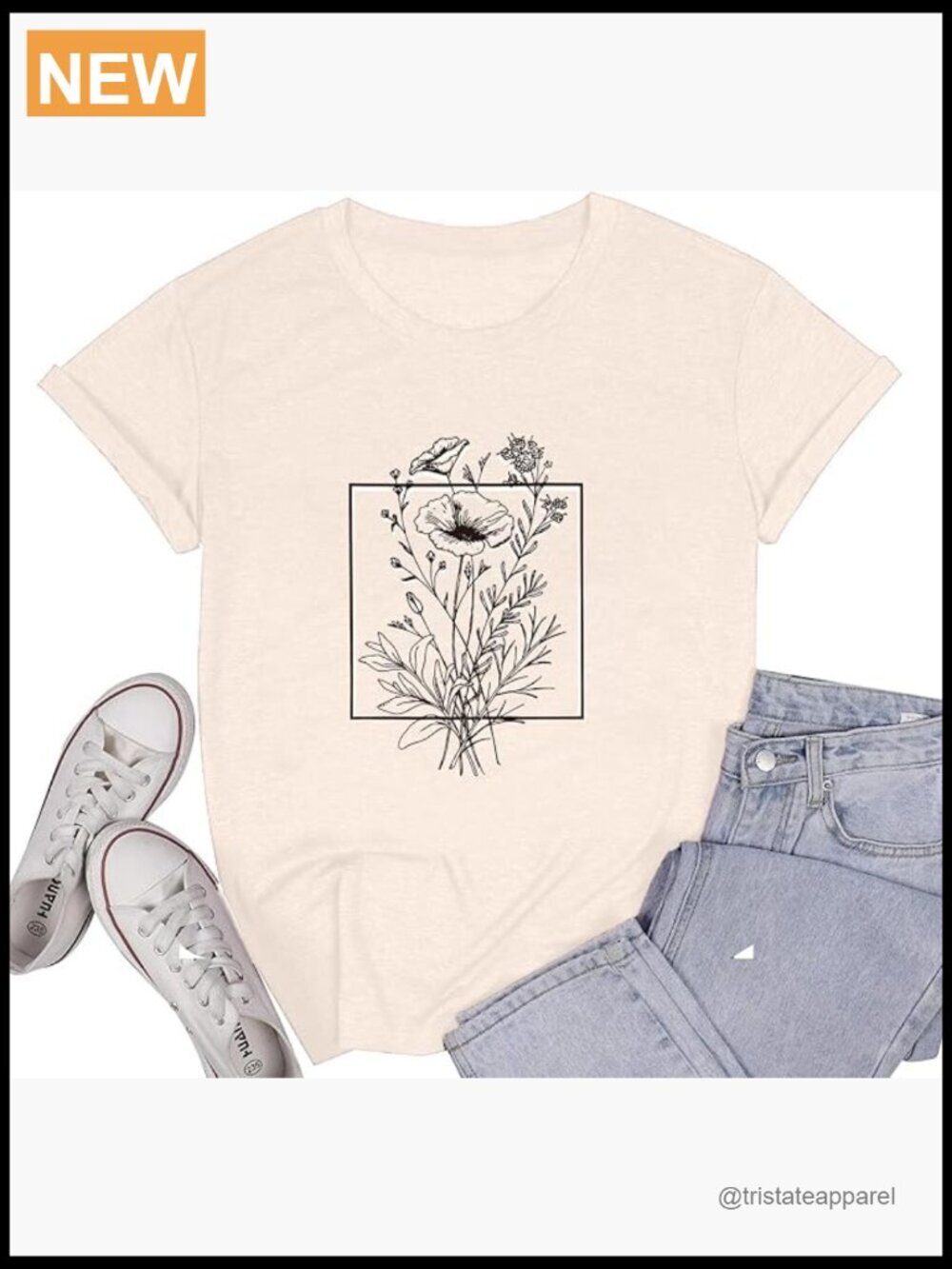 Vintage Butterfly Floral Graphic Tee Crew Neck Short Sleeve Summer Casual